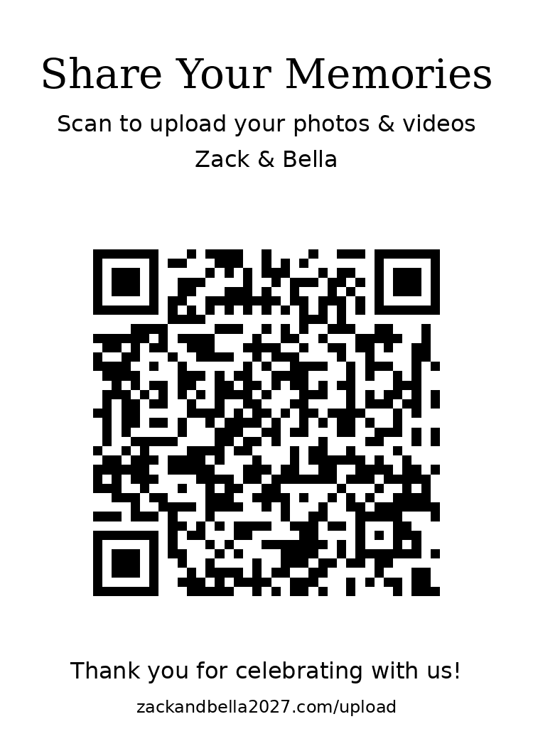Scan to upload wedding photos and videos